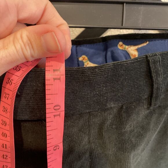 Lauren Ralph Lauren Dark Green Corduroy Pants Size 34x32 Dog Print Lining - Picture 4 of 8